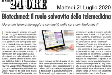 “Il Sole 24 Ore”: «Telemedicina oggi fondamentale. Ecco cos’è Biotechmed»
